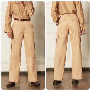 Boyish The COBAIN Womens Cargo Wide Leg Pants Sz 26 in THE CROWD KHAKI